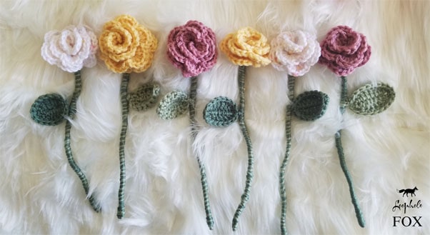 Crochet Rose Pattern – Lovely Long Stem Roses