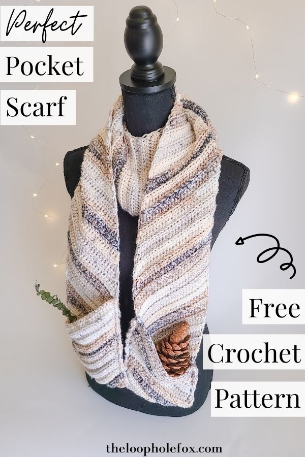 Free & Easy Crochet Pocket Scarf Pattern Snowbank Pocket Scarf