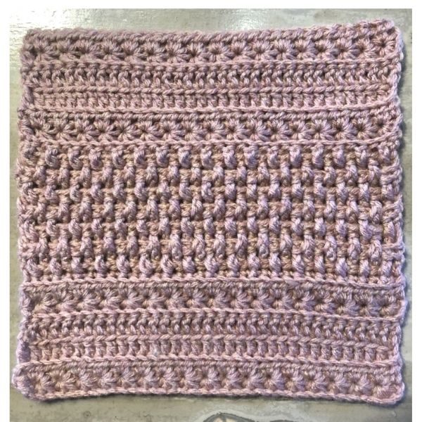 crochet quilt section