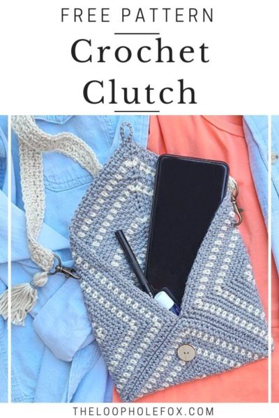 Pinterest Pin for The Sunday Crochet Clutch Pattern