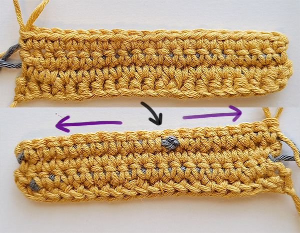 And this final image shows the completed work as well as showing how the fishing line is pulled in either direction to keep the slip knot tight.