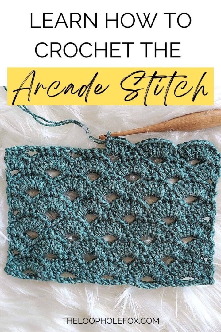 This image is a Pinterest pin for the crochet stitch tutorial.