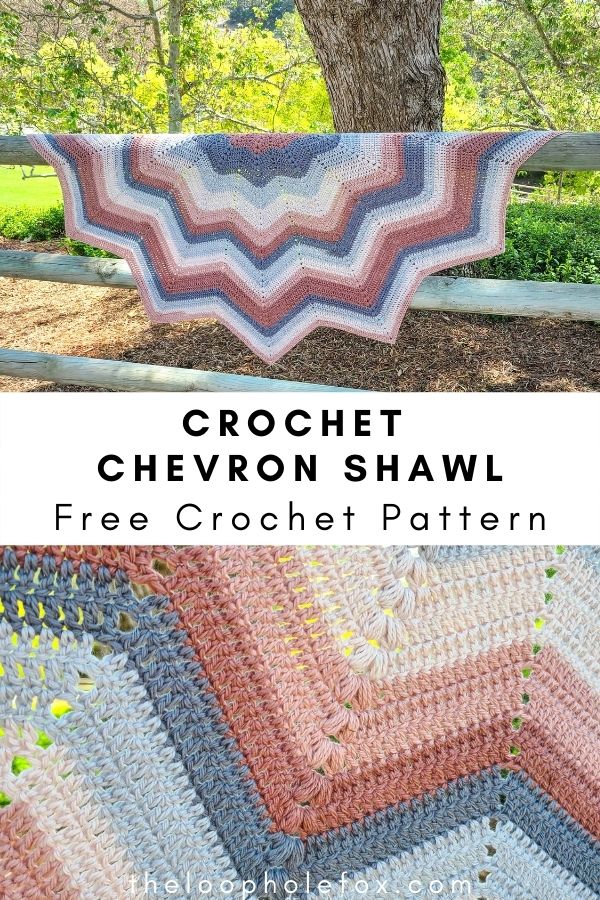 This image is a Pinterest Pin for the crochet shawl pattern.