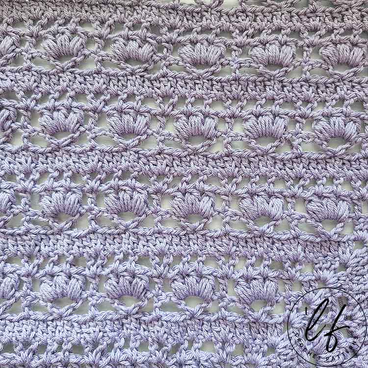 This image is a close up of the stitch work in this flower square crochet pattern.